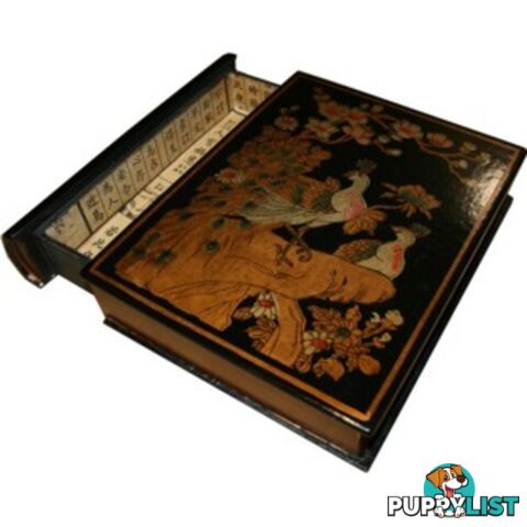 Black Painted Oriental Book Shape Decoration Box with Drawer