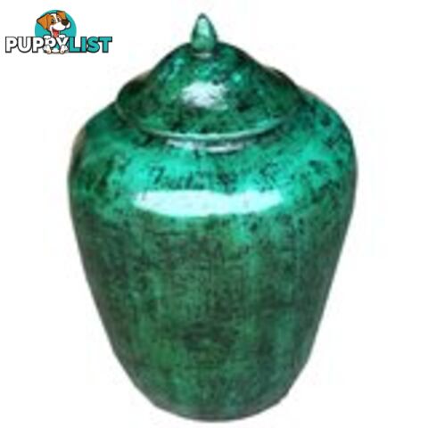 Green Decorative Ginger Jar with Lid