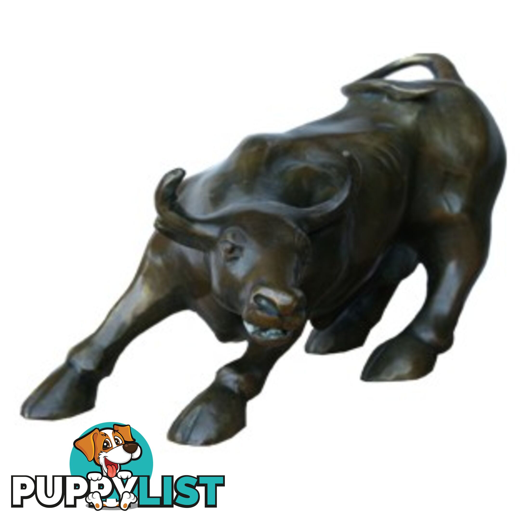 Wall Street Famed Bull Ox Brass Statue 26cm