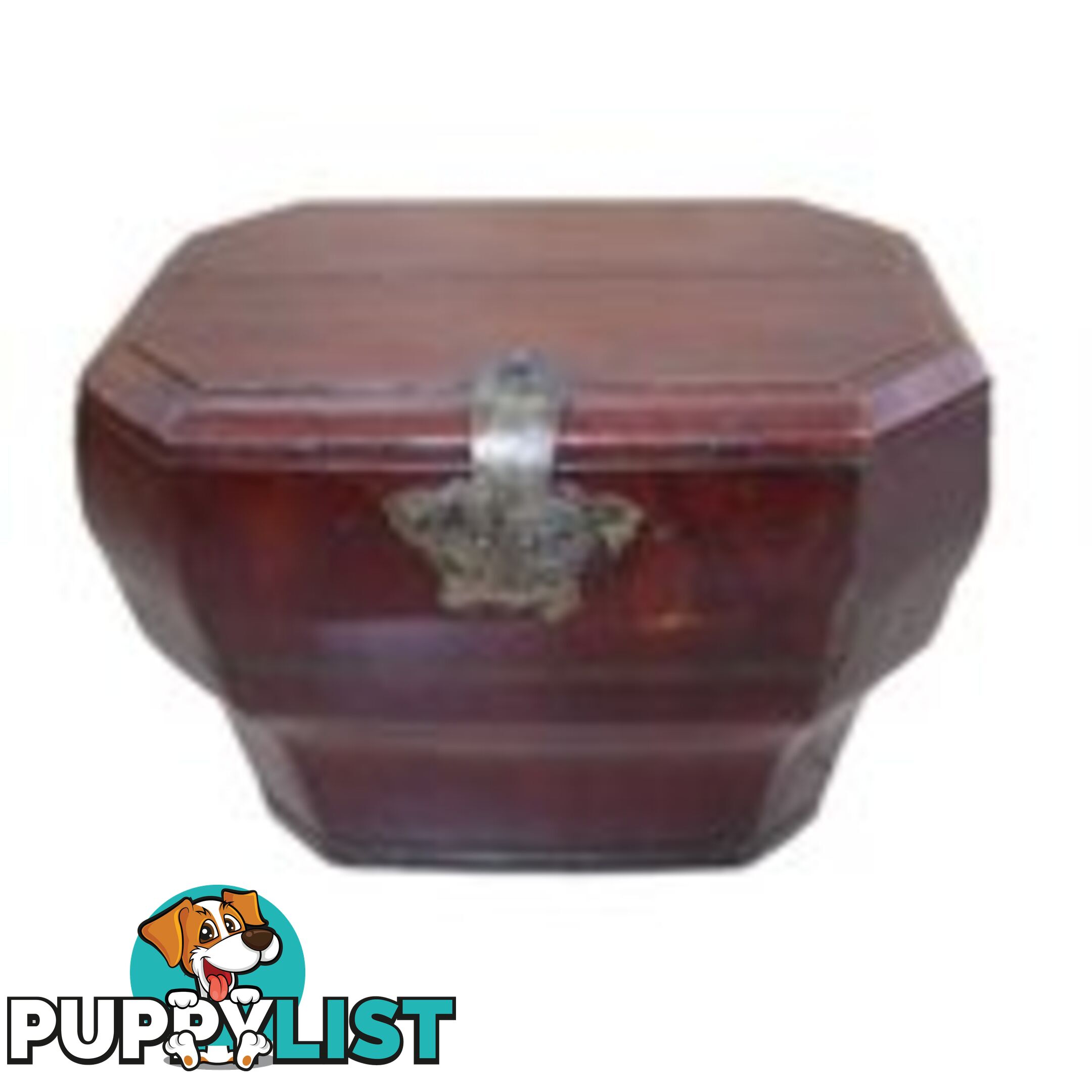 Maroon Chinese Wooden Box with Lid