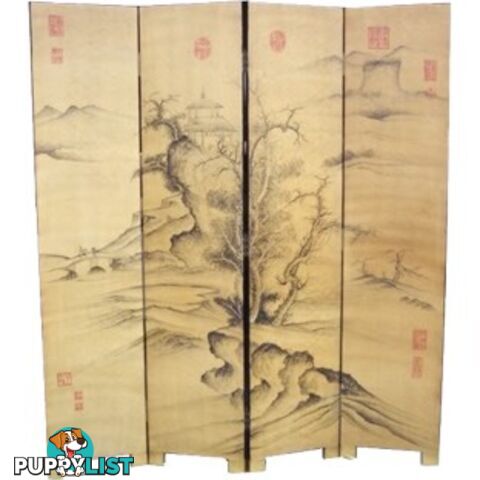 Chinese Mountain Scenery Room Divider Screen