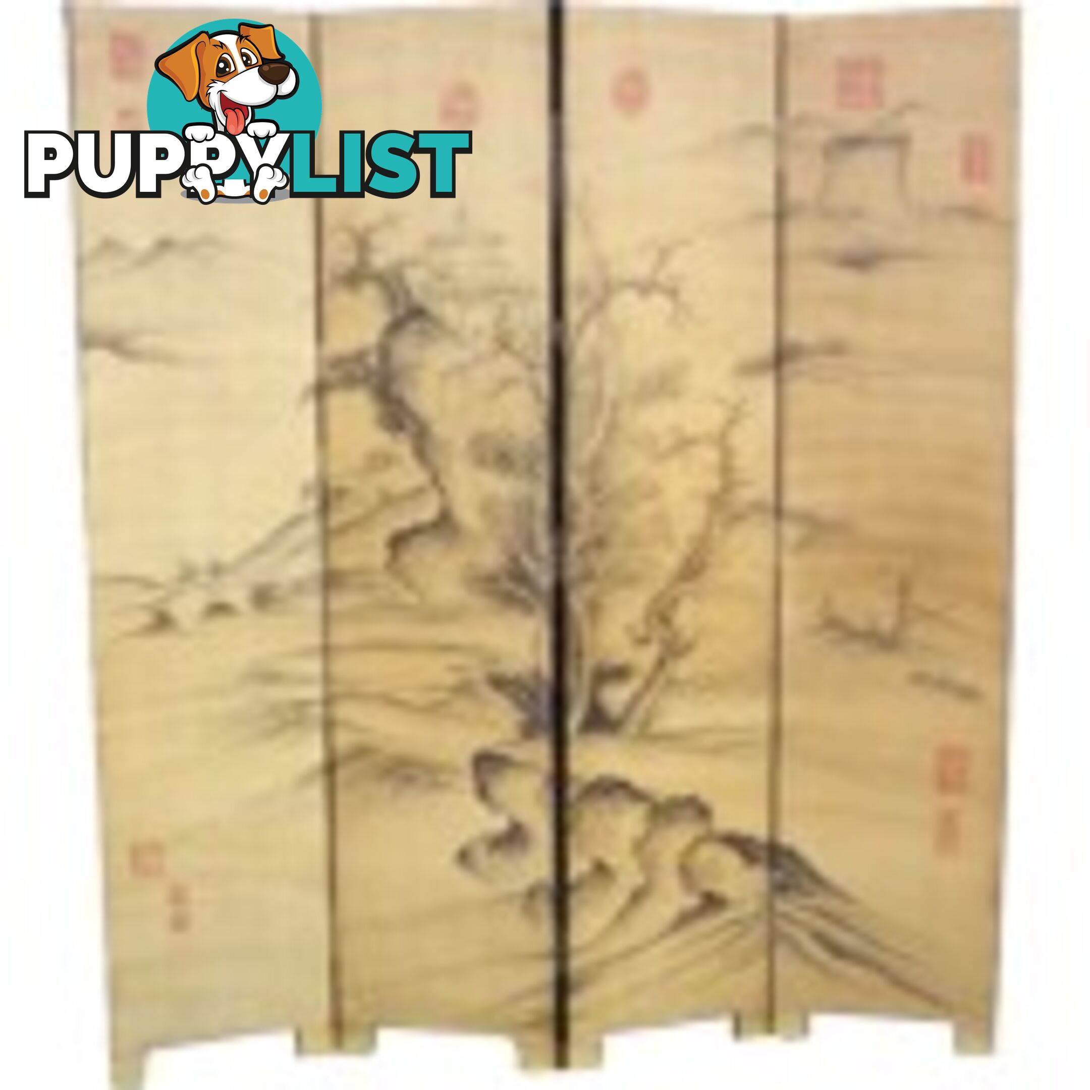 Chinese Mountain Scenery Room Divider Screen