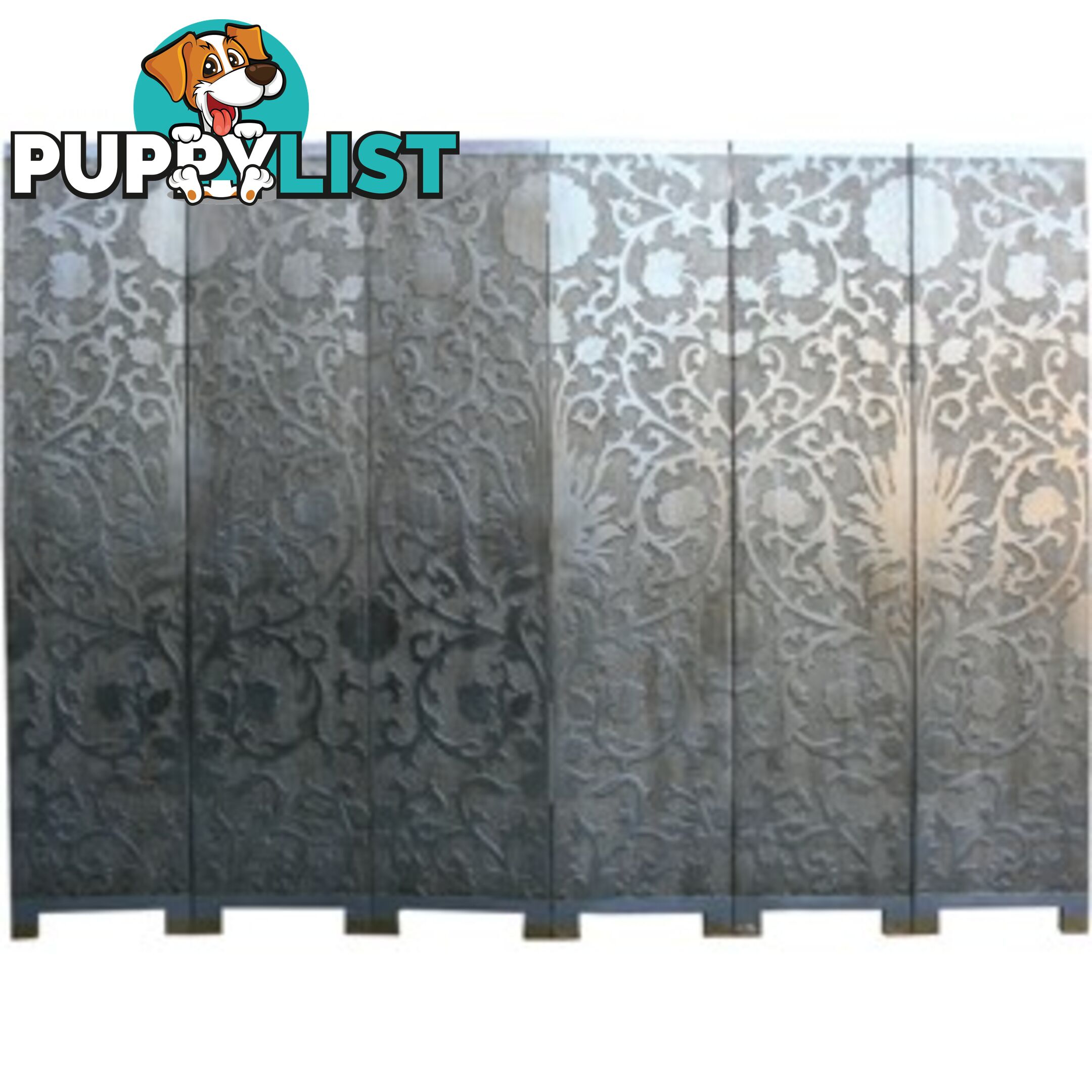 French Silver Folding Screen - Sun Flowers