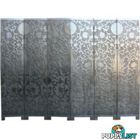 French Silver Folding Screen - Sun Flowers