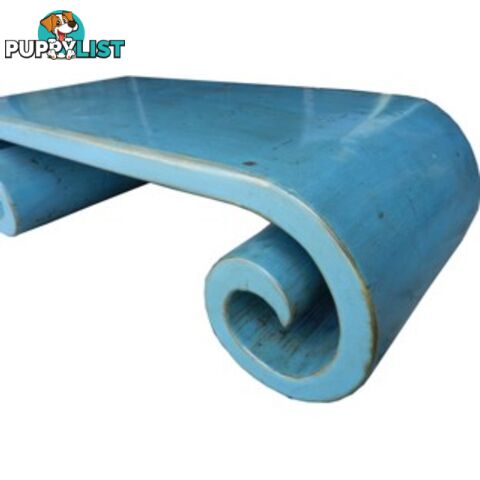 Blue Grey Musical Table Scroll Legs