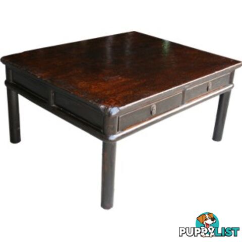 Brown Four Drawers Asian Antique Coffee Table