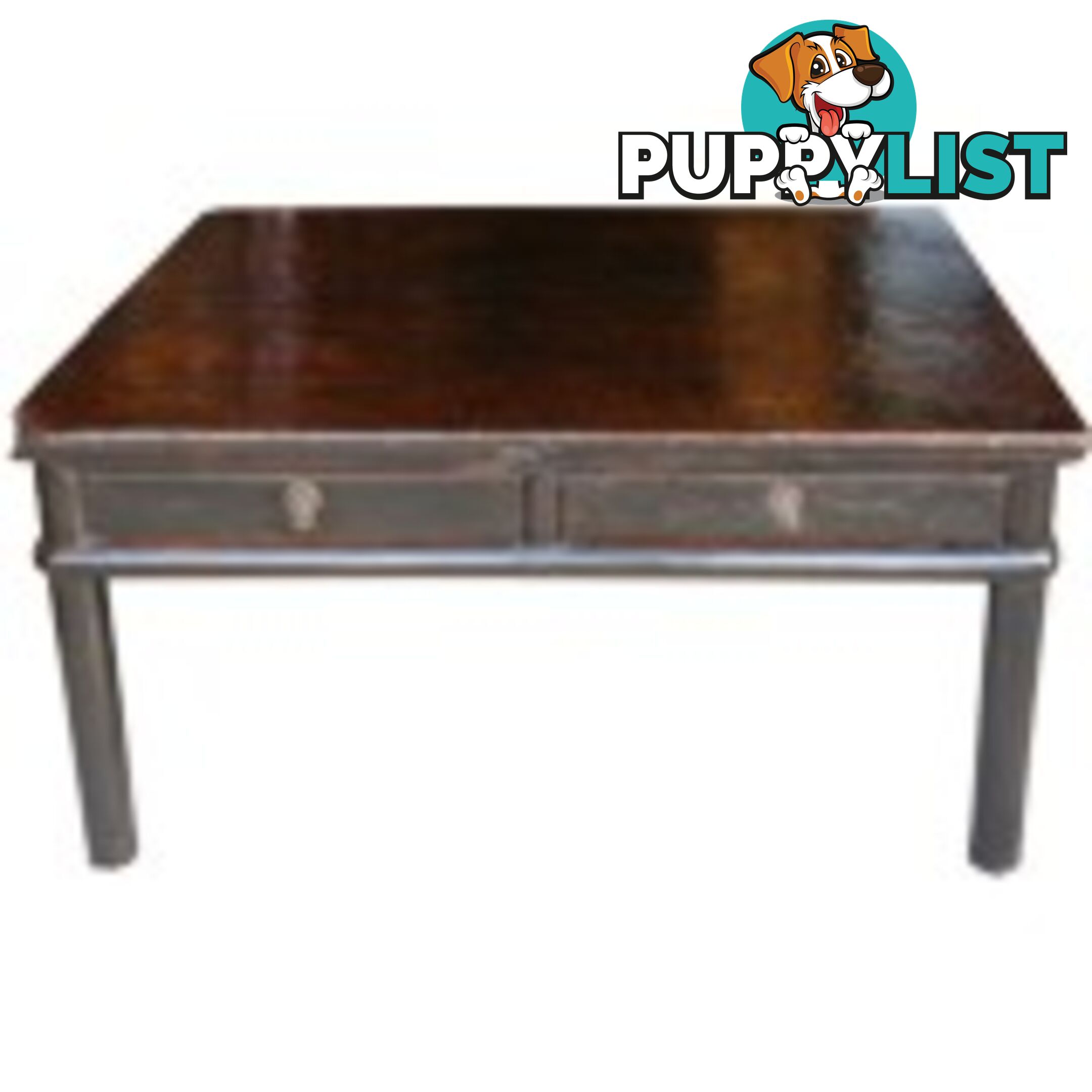 Brown Four Drawers Asian Antique Coffee Table