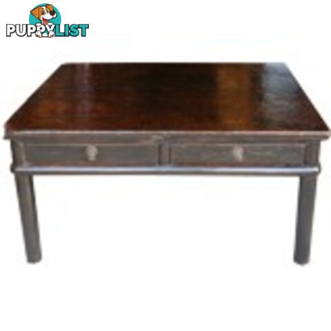 Brown Four Drawers Asian Antique Coffee Table