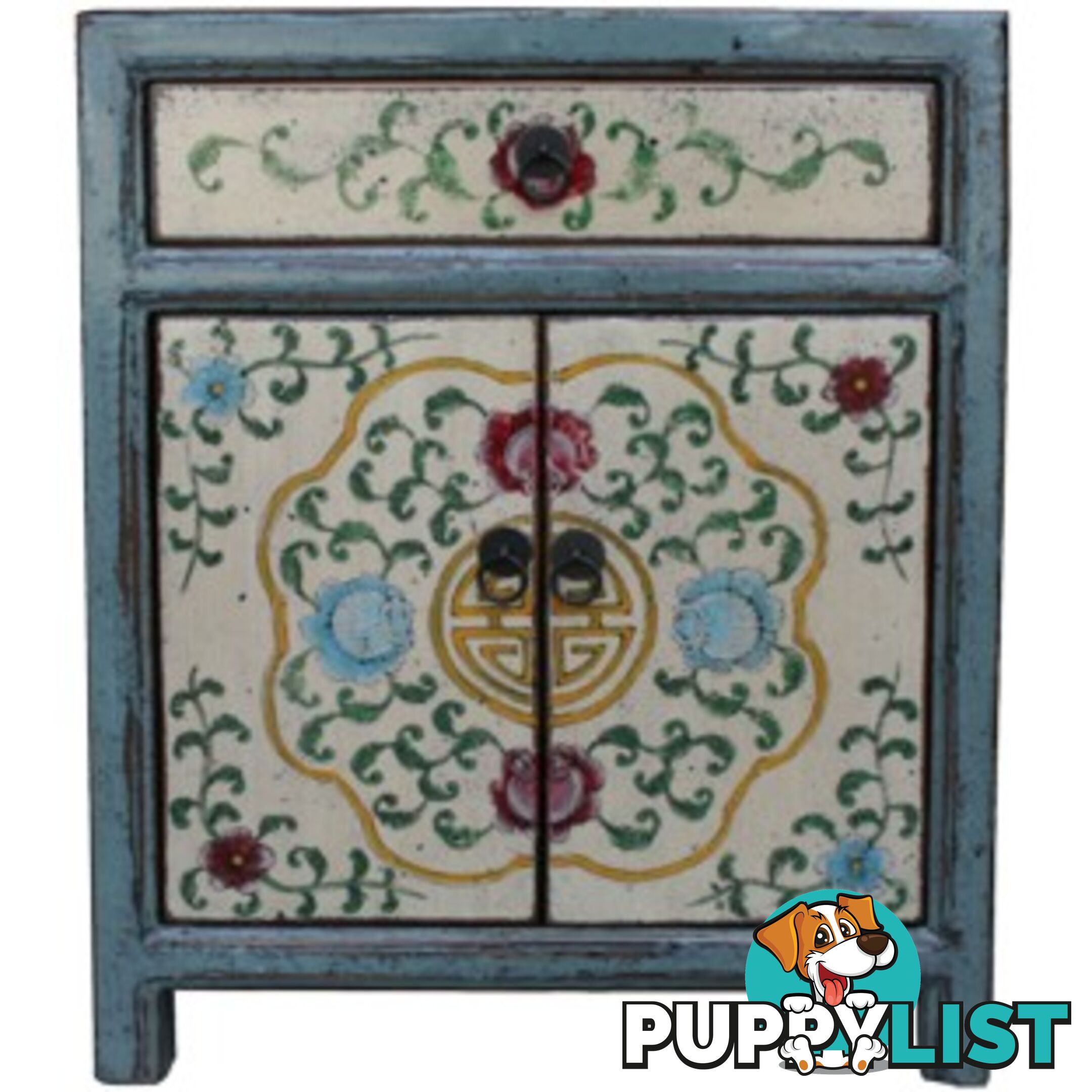 Tibetan Painted Bedside Table