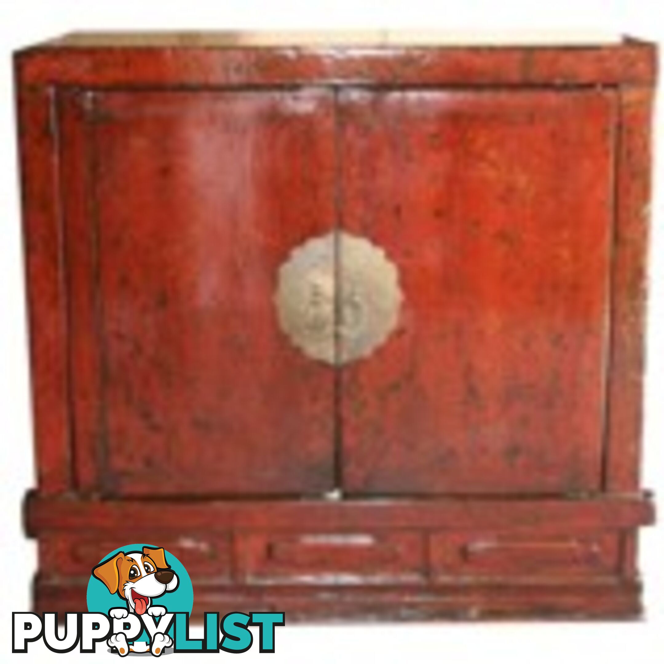 Chinese Antique Red Small Cabinet