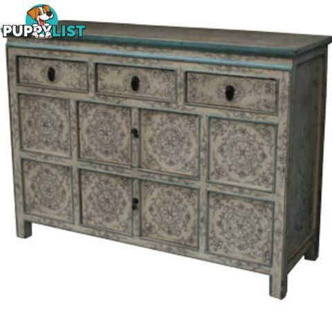 Chinese Antique Tibetan Painted Sideboard Cabinet