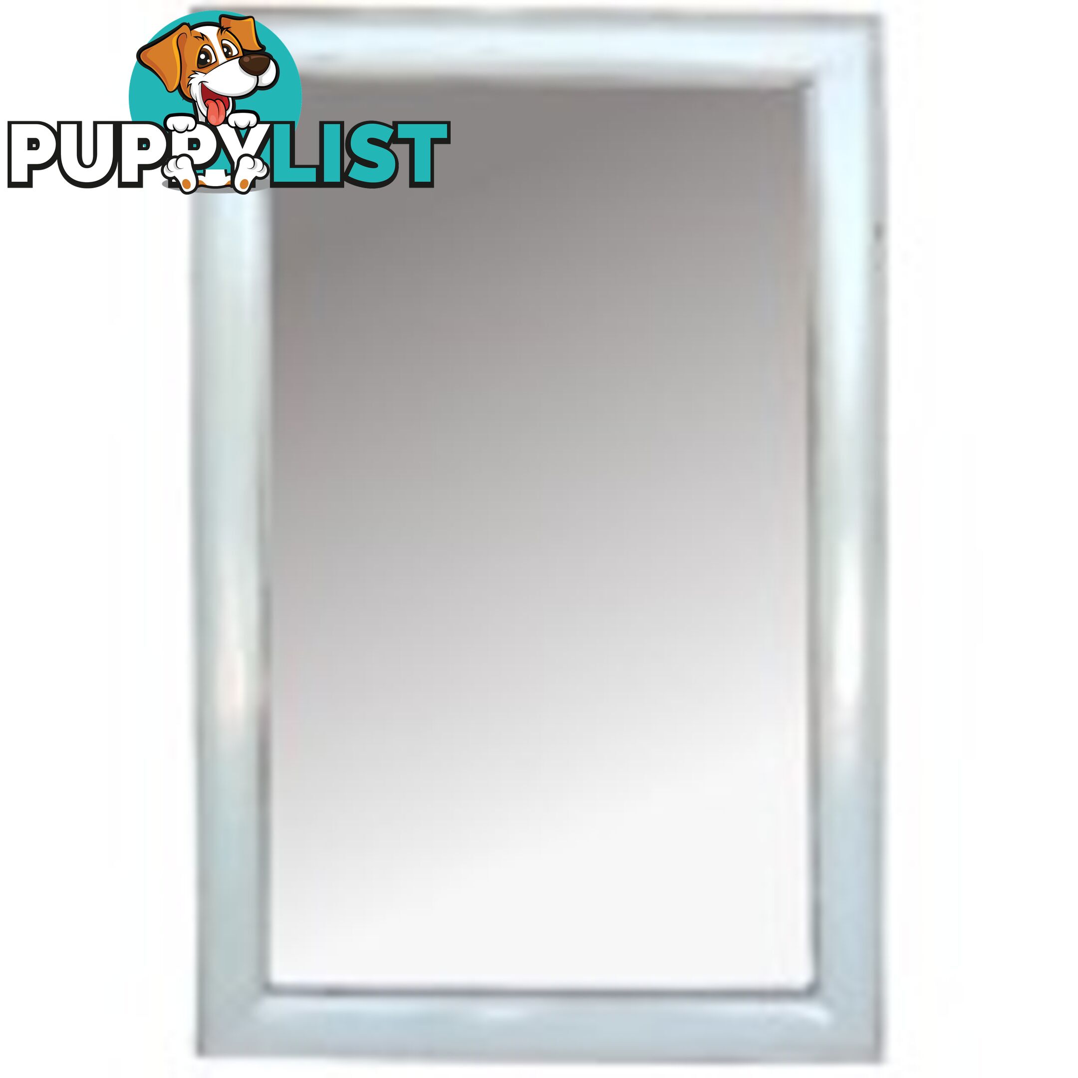 White Lacquer Painted Chinese Rectangular Mirror - Vertical