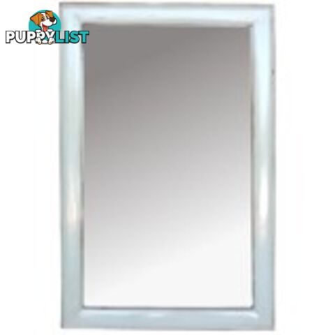 White Lacquer Painted Chinese Rectangular Mirror - Vertical