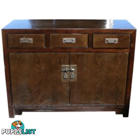 Natural Elm Wood Short Chinese Sideboard