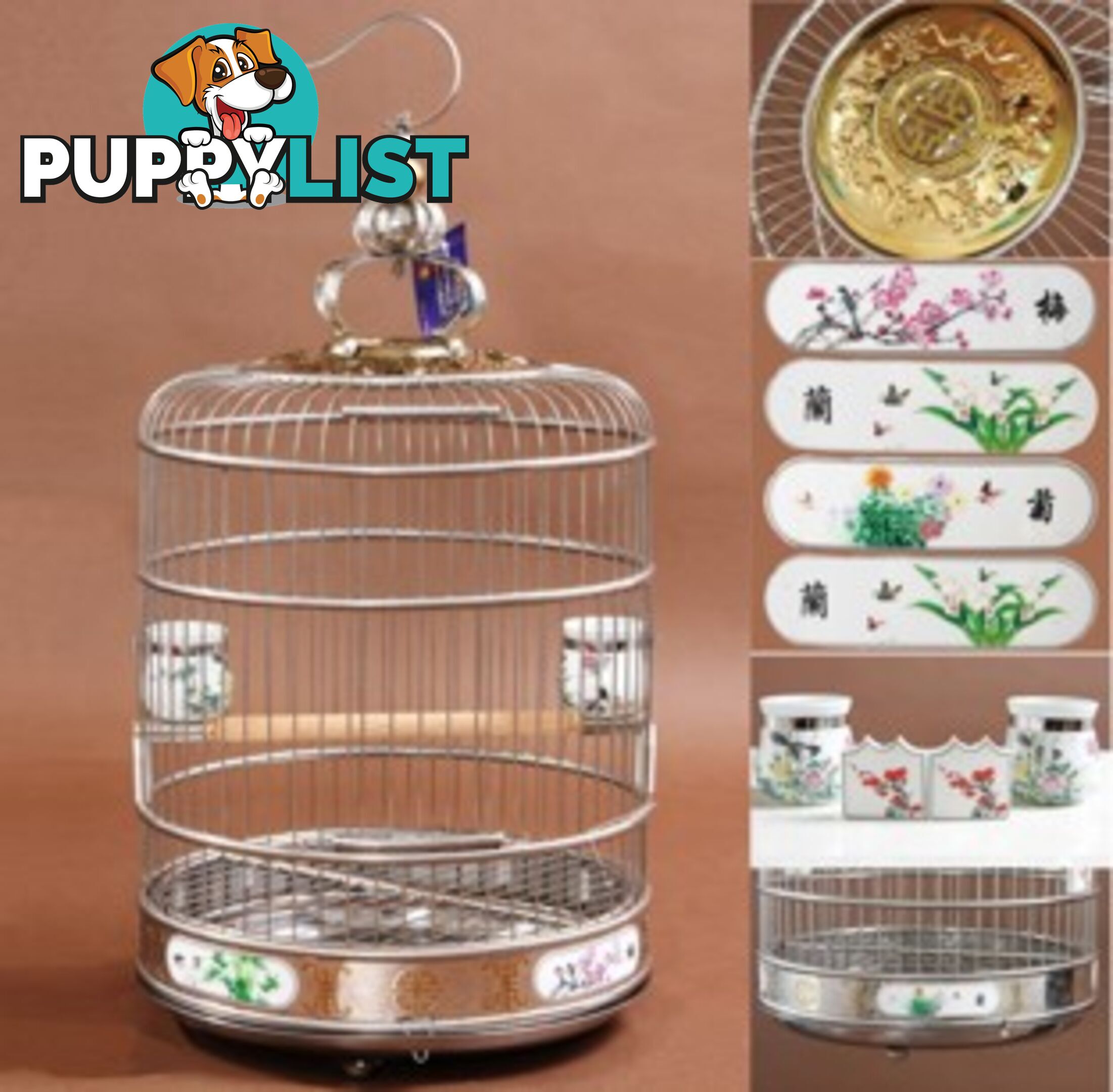 Stainless Steel Bird Cage Deluxe 36cm