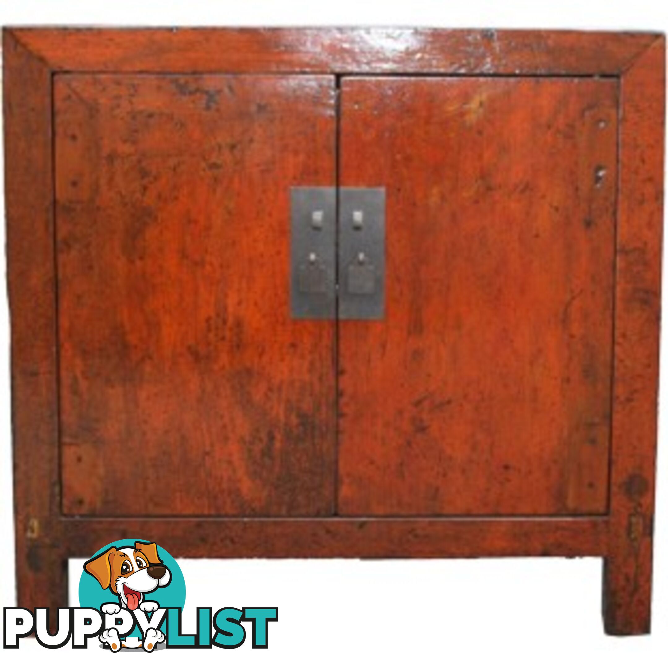 Chinese Orange Side Cabinet