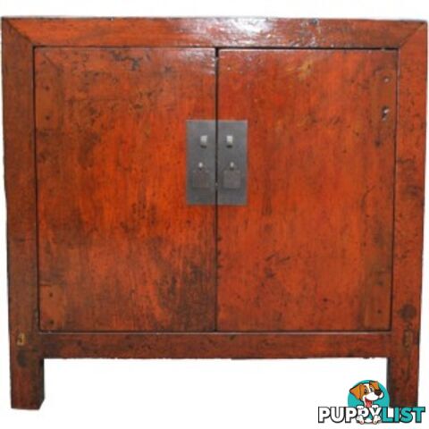 Chinese Orange Side Cabinet