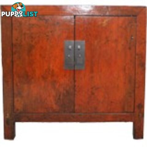 Chinese Orange Side Cabinet