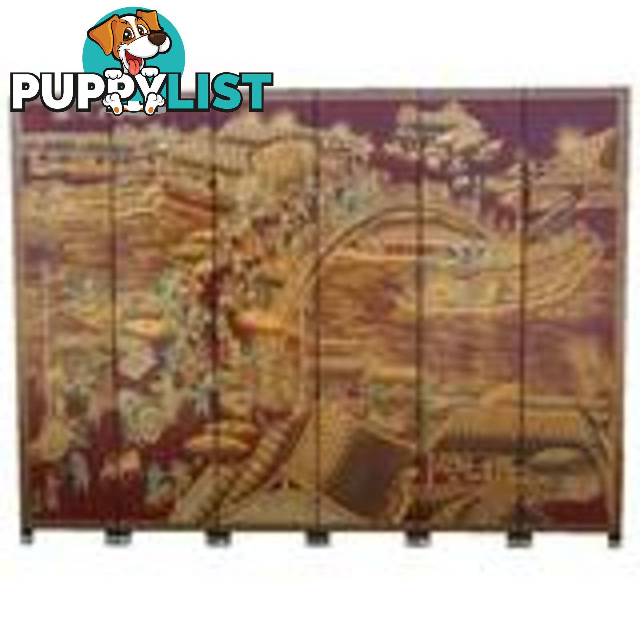 Red Ancient Chinese Prosperity Scene Screen Room Divider