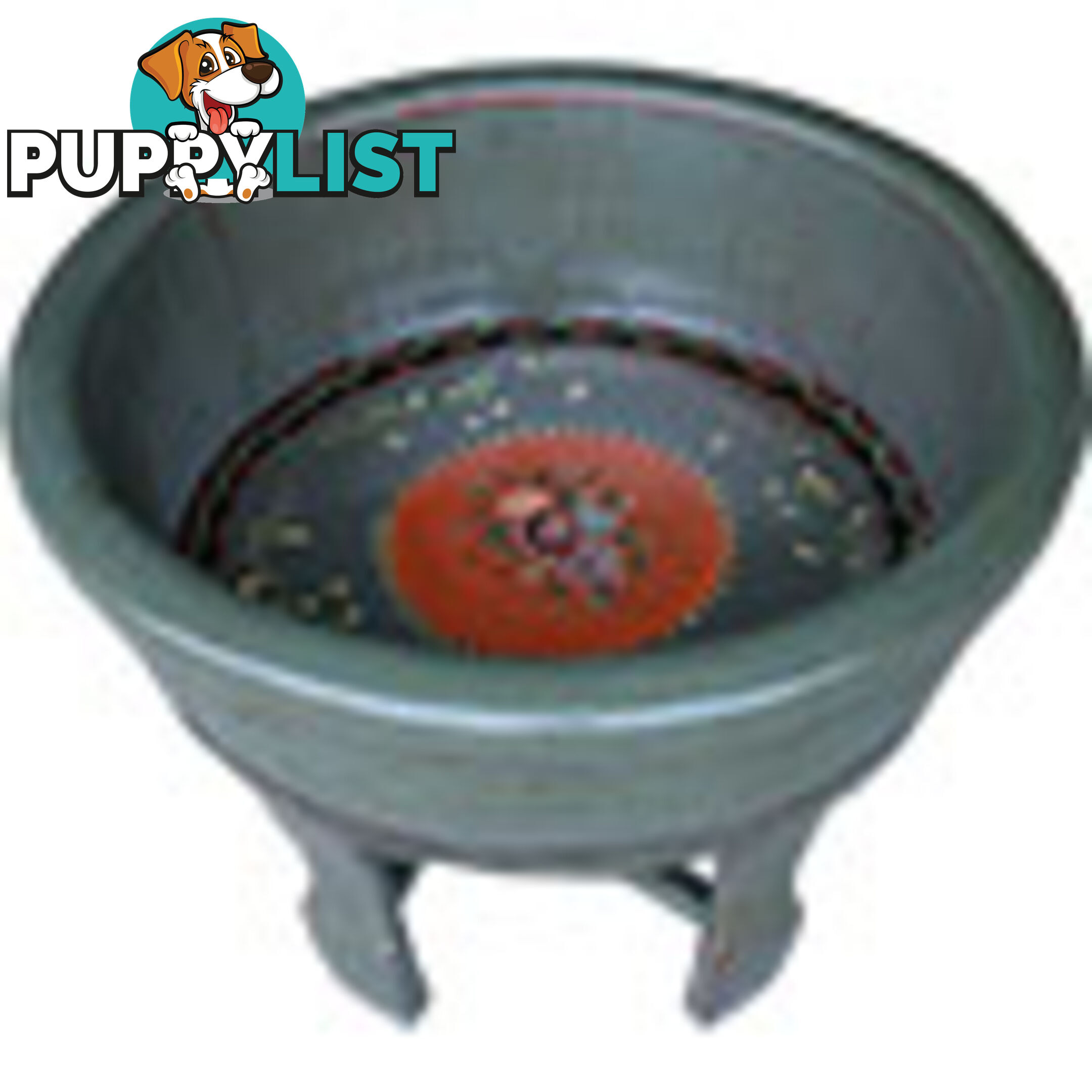 Chinese Grey Lacquer Painted Wood Water Basin with Stands