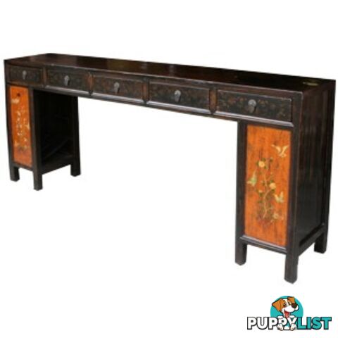 Original Mandarin Chinese Four Drawer Painted Long Table