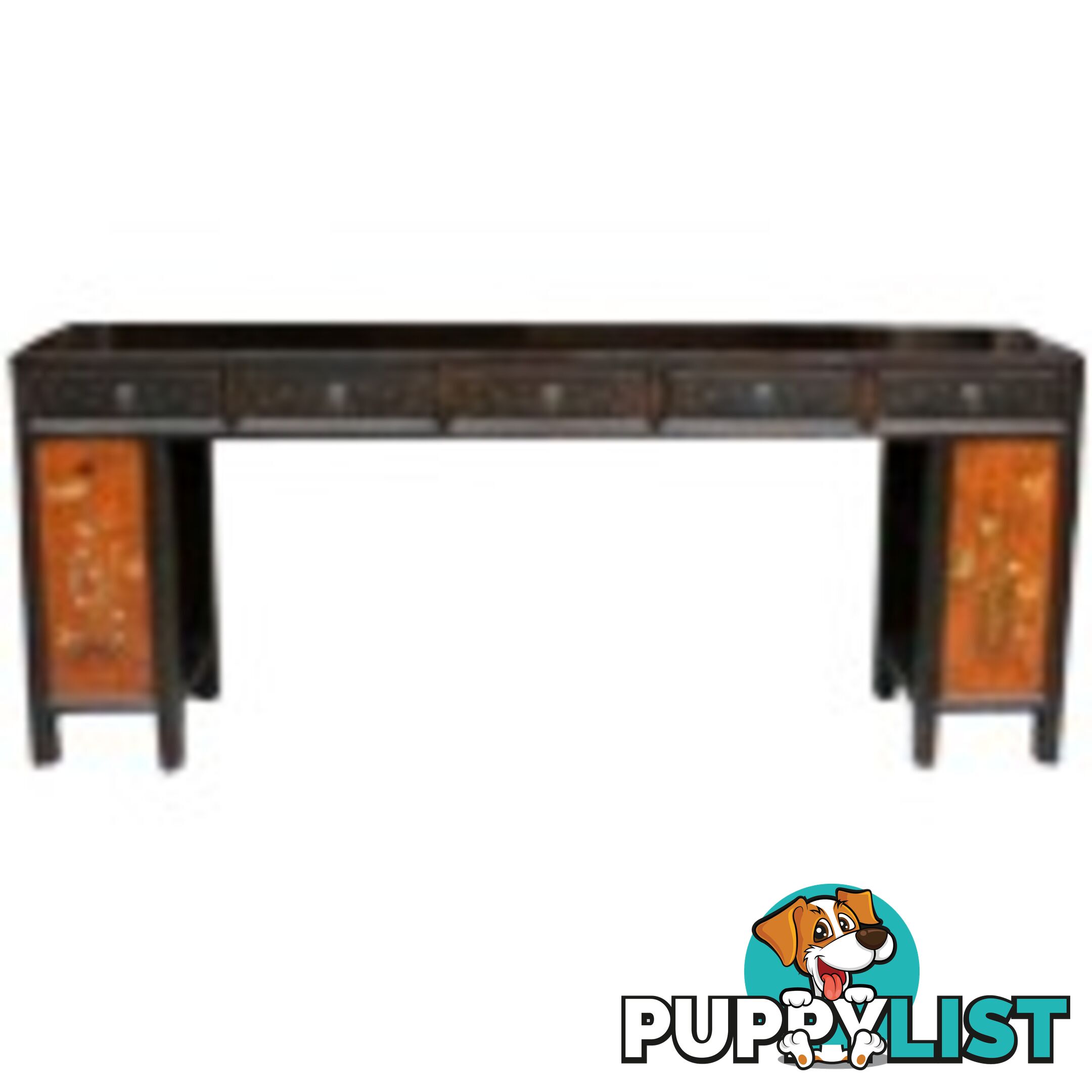 Original Mandarin Chinese Four Drawer Painted Long Table