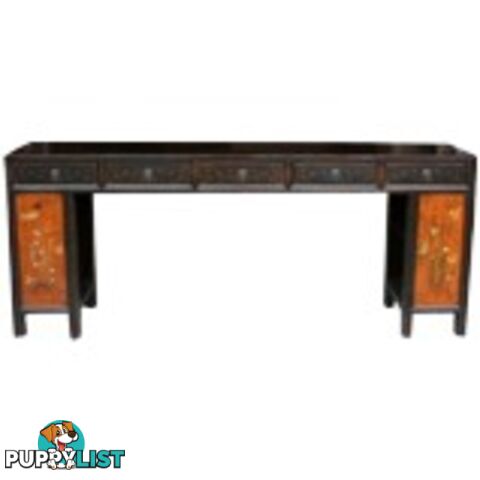 Original Mandarin Chinese Four Drawer Painted Long Table