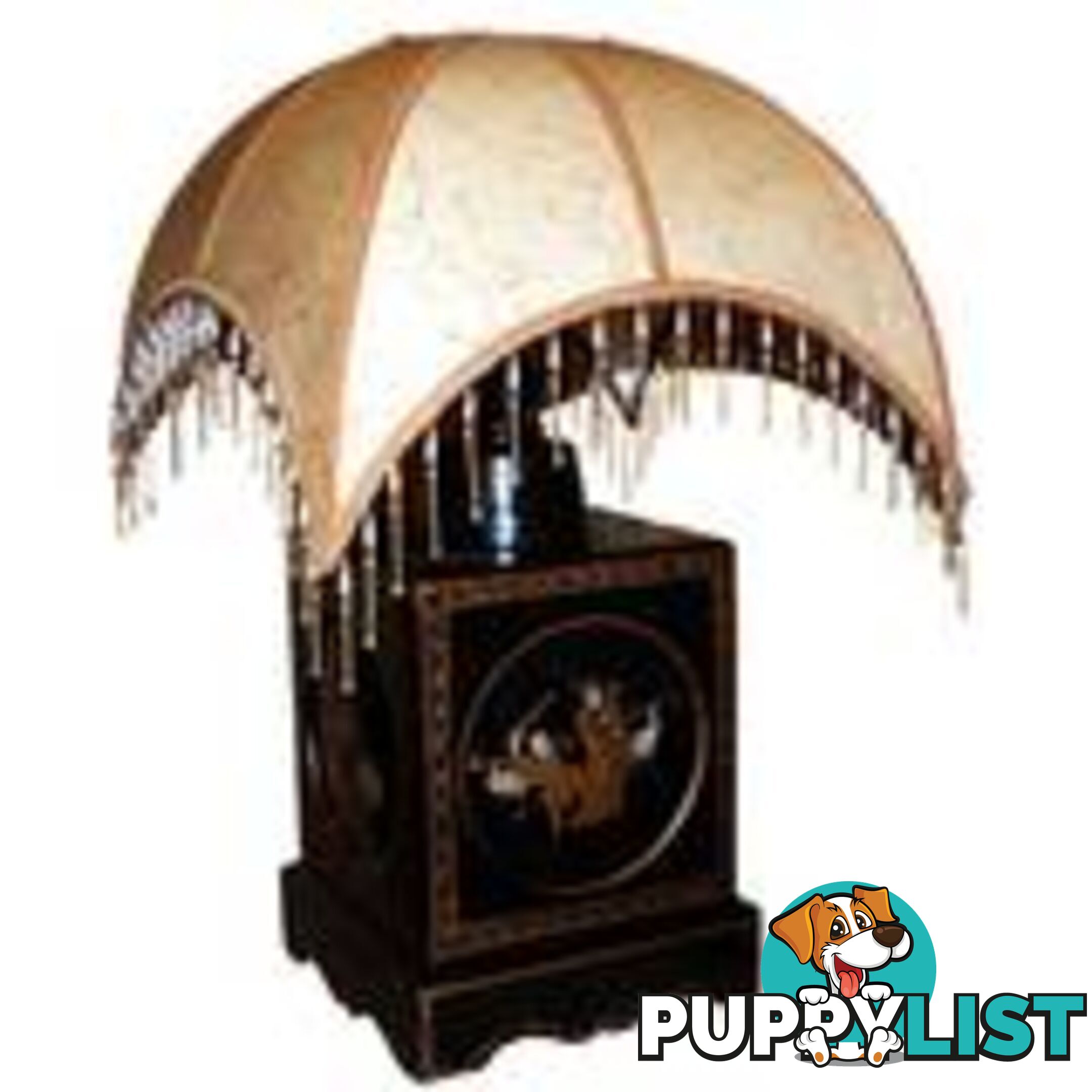 Black Chinese Square Base Lamp with Lampshade