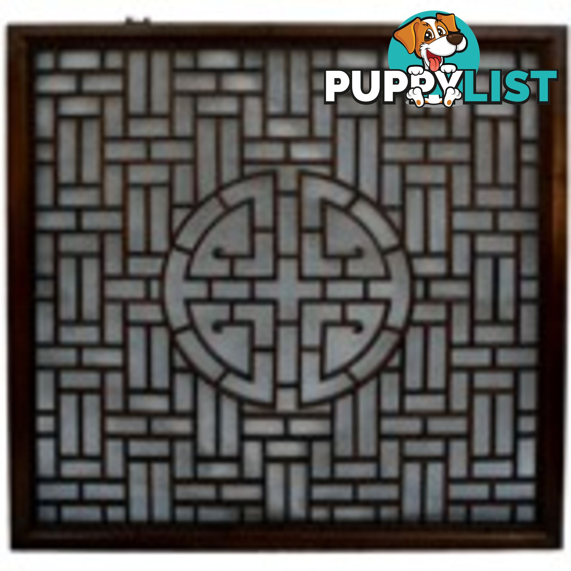 Chinese Art Square Lattice Wall Hanging Screen