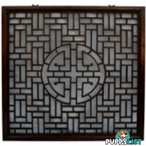 Chinese Art Square Lattice Wall Hanging Screen