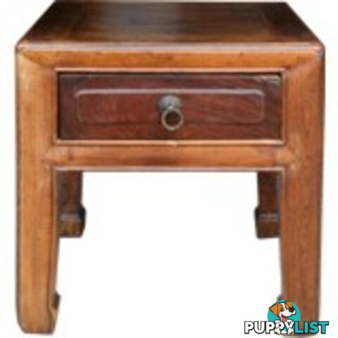 Chinese Antique Wood Stool with Drawer/Side Table