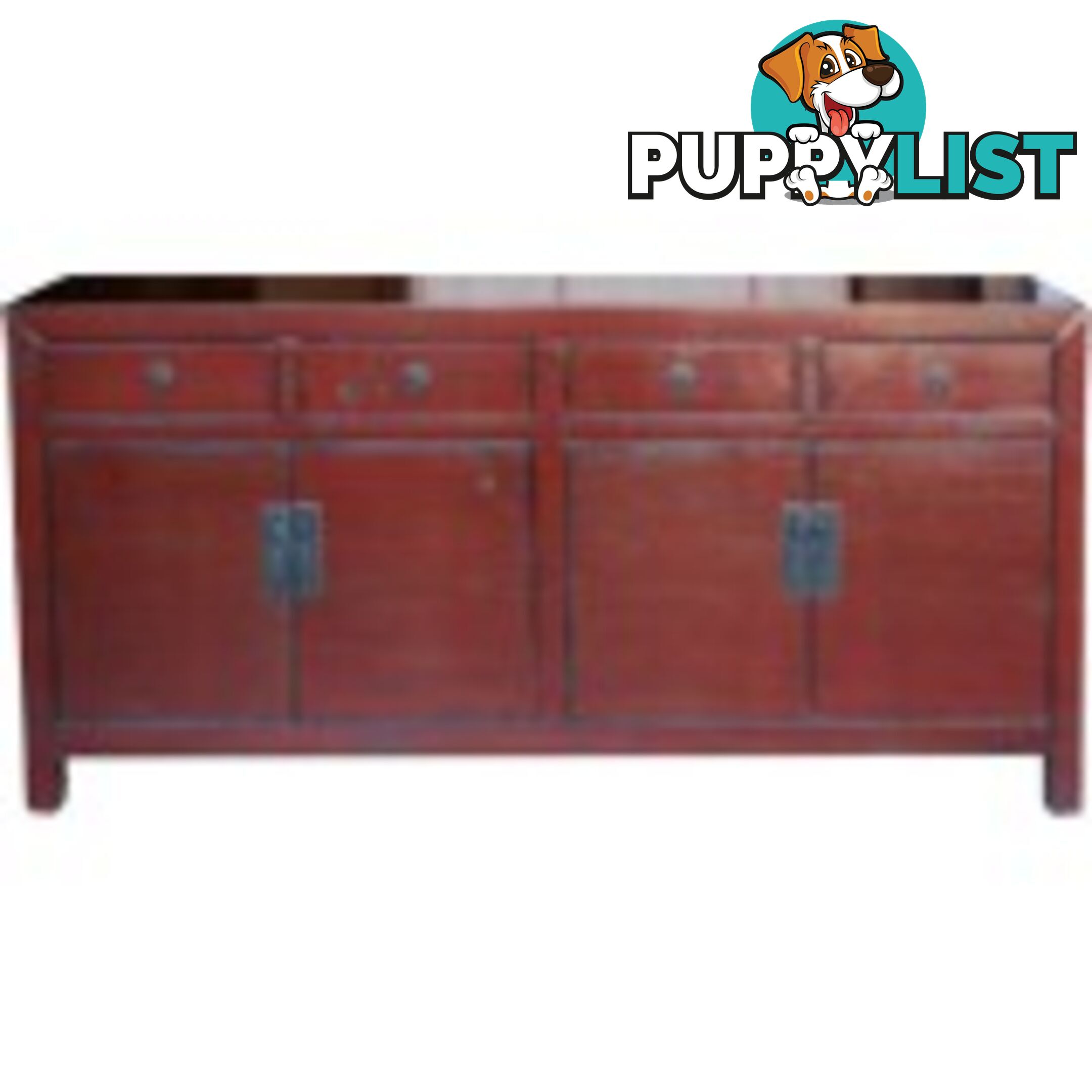 Chinese Antique Red Large Sideboard