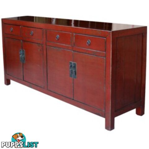 Chinese Antique Red Large Sideboard