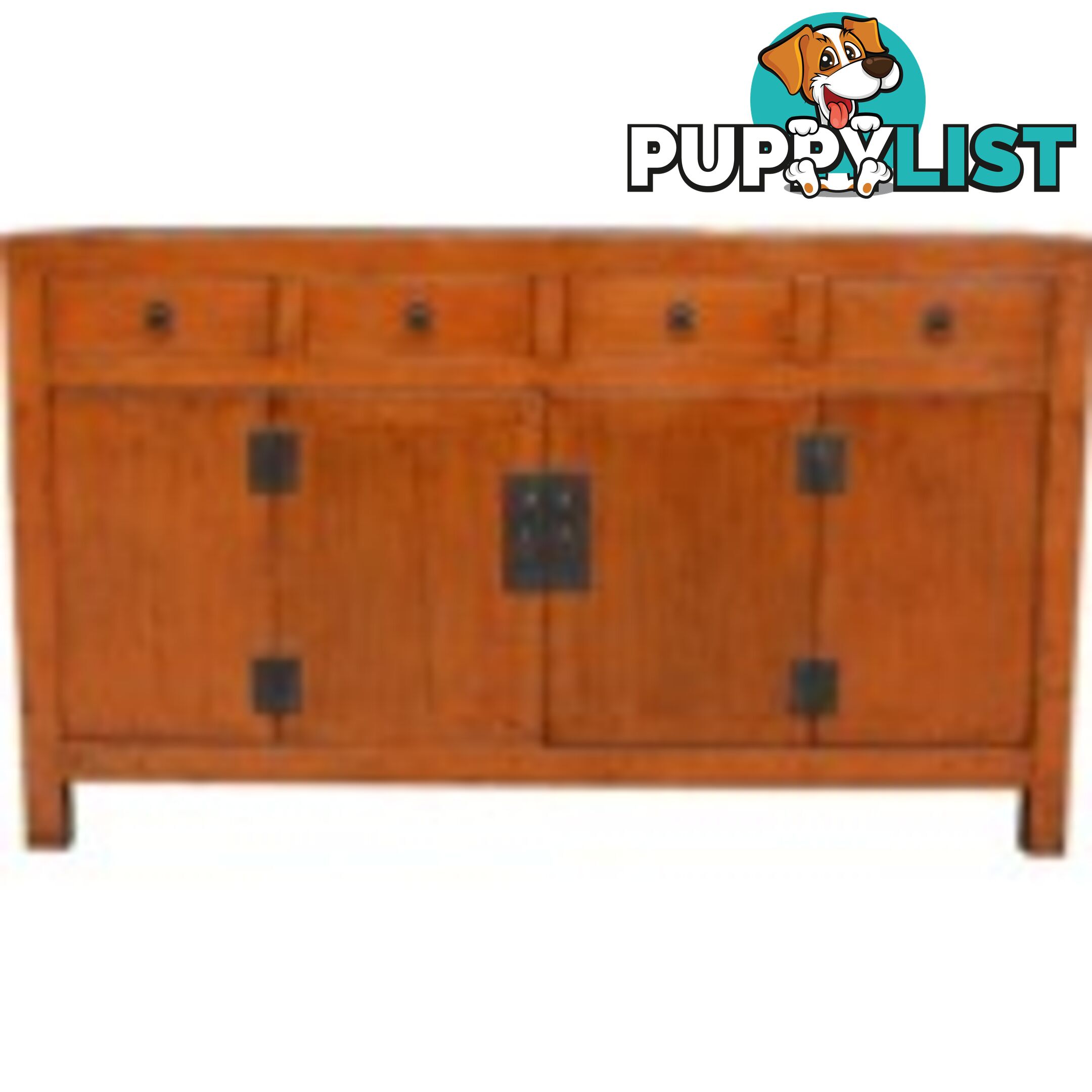 Orange Chinese Buffet Sideboard