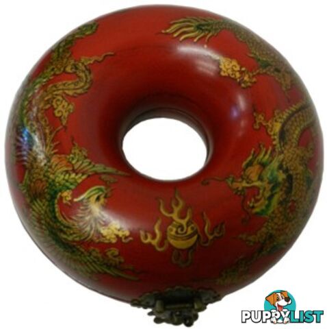 Donut Shape Oriental Painted Necklace Box