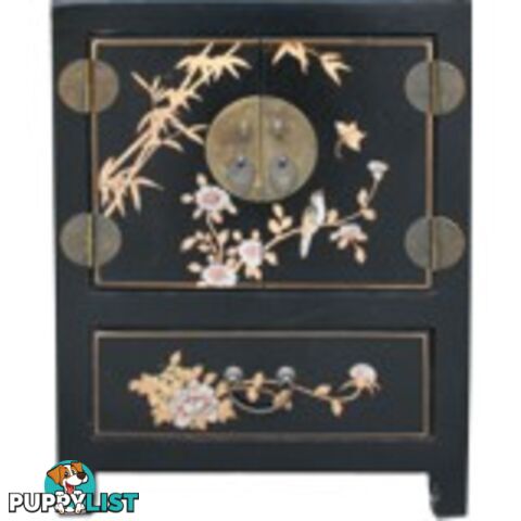 Hand Made Black Painted Chinese Bedside Table