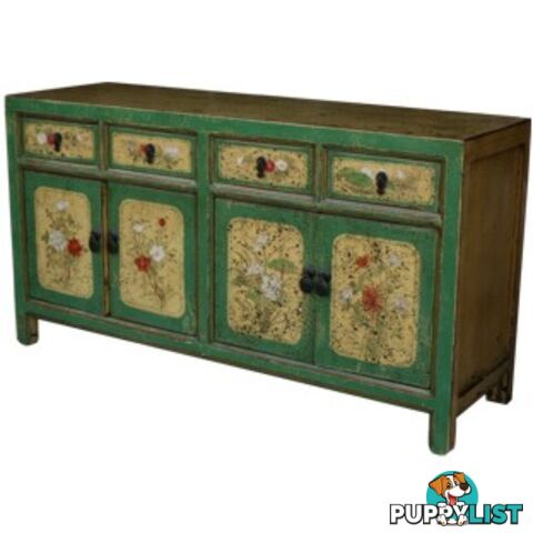 Chinese Green Painted Sideboard Buffet