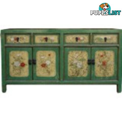 Chinese Green Painted Sideboard Buffet