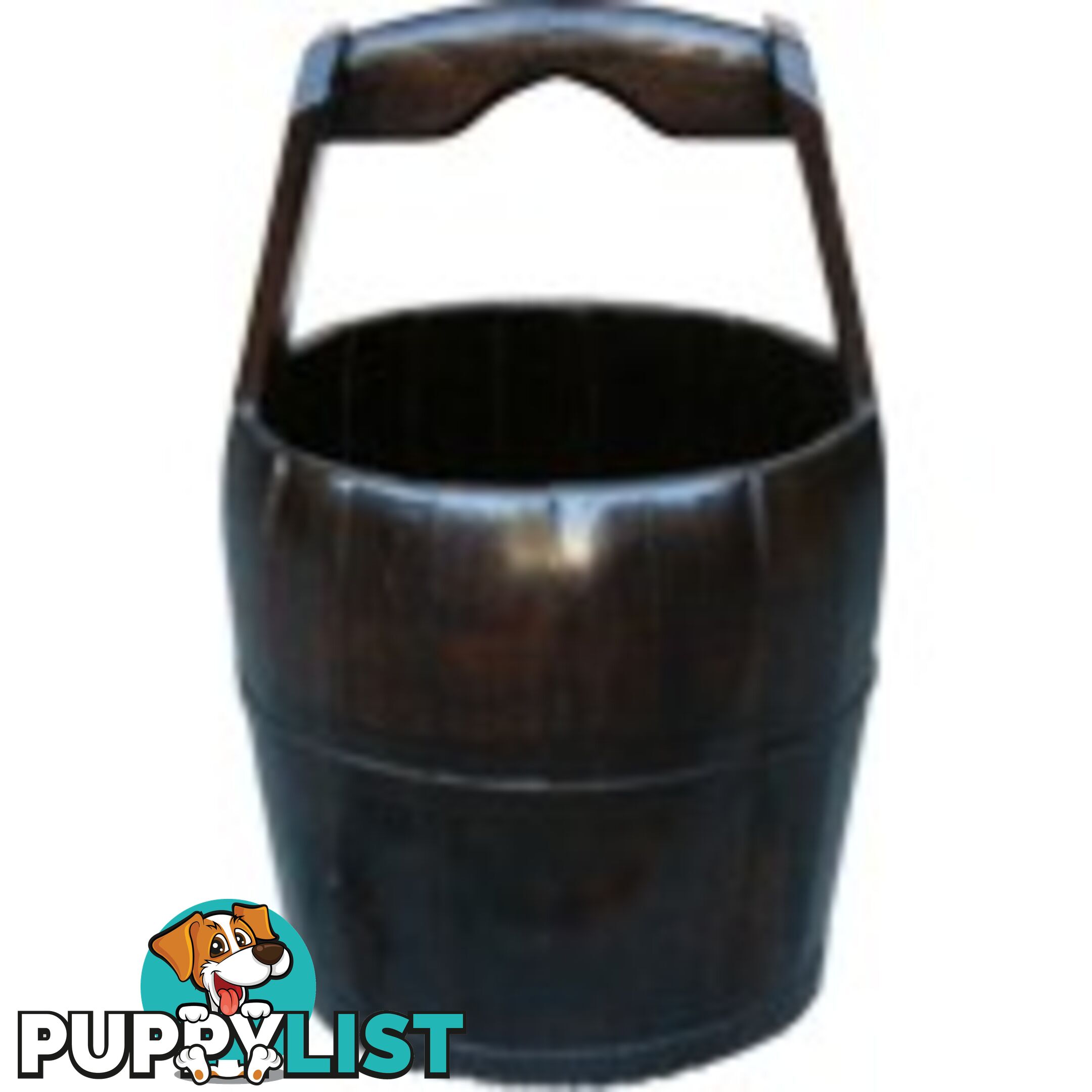 Large Round Chinese Pail with Wide Handle