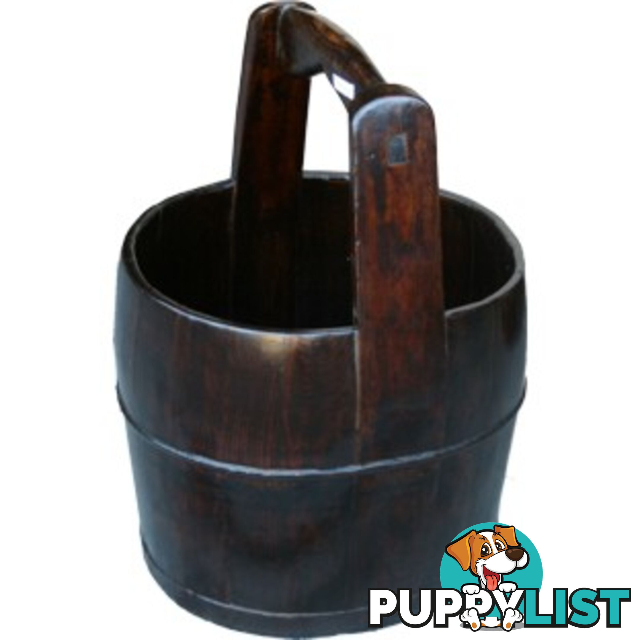 Large Round Chinese Pail with Wide Handle