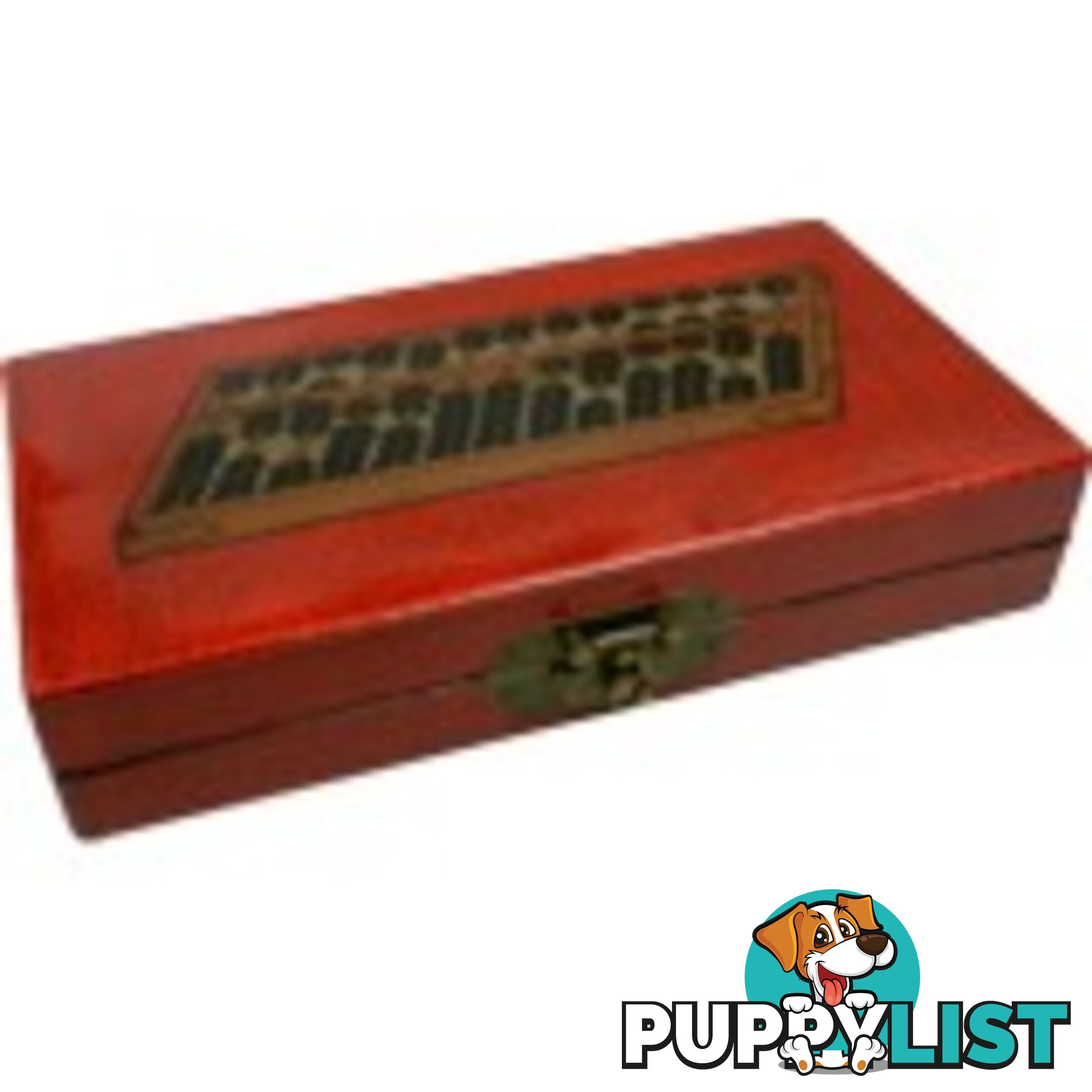 Chinese Abacus in Red Painted Box