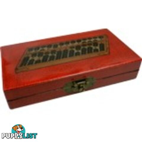 Chinese Abacus in Red Painted Box