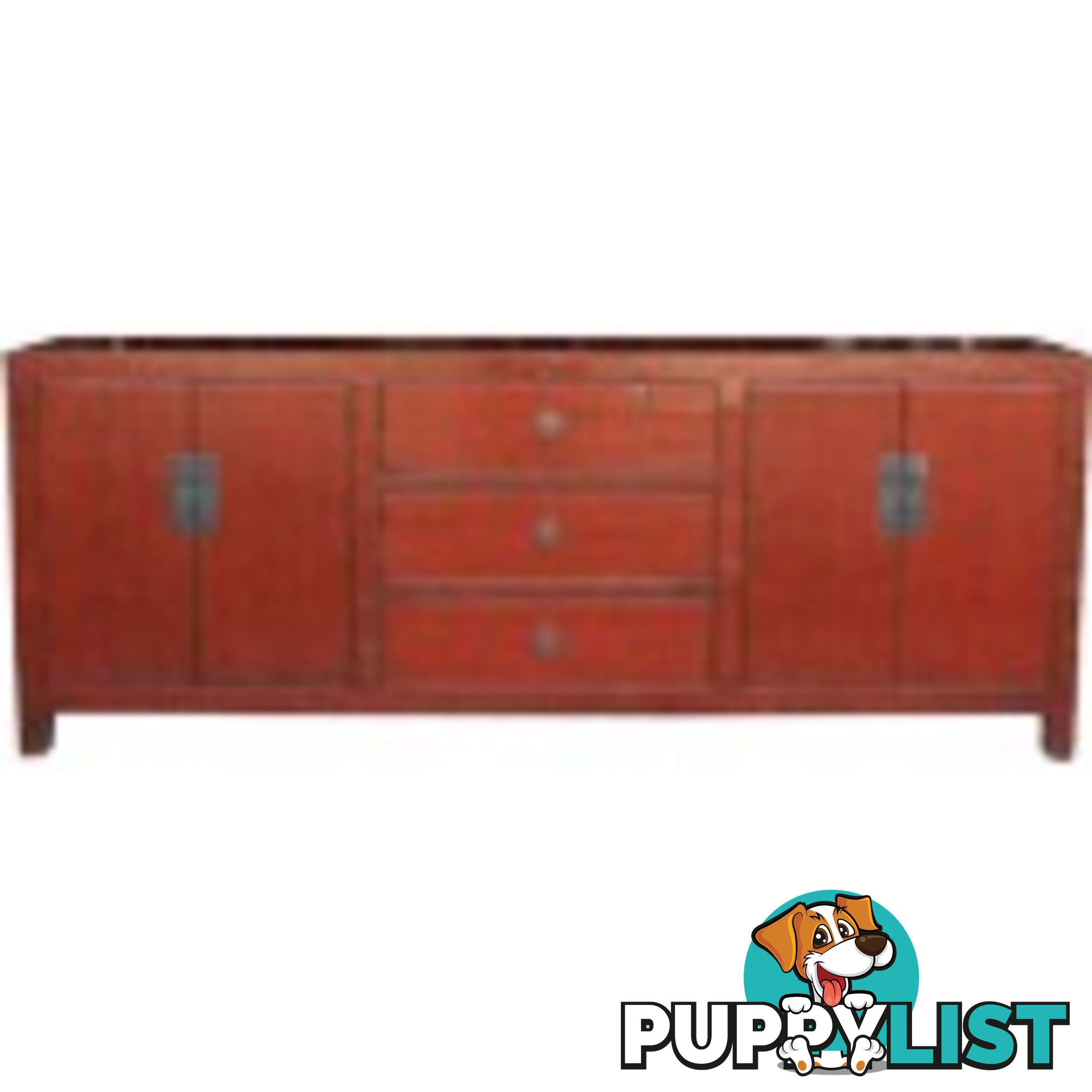 Chinese Antique Red Large Sideboard