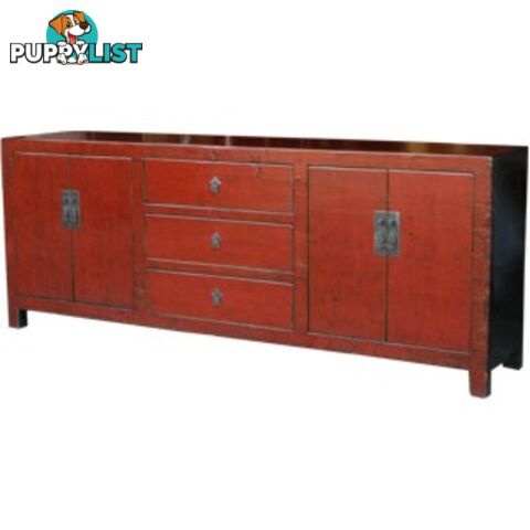 Chinese Antique Red Large Sideboard