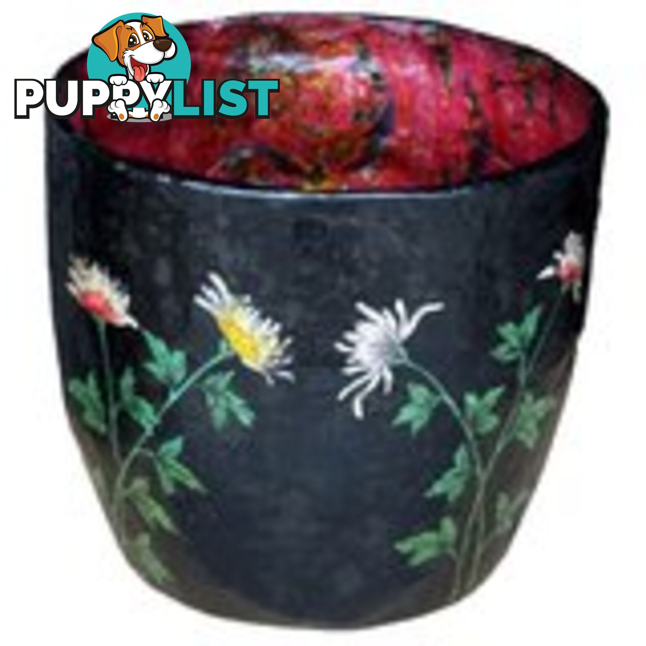 Chinese Vintage Decor Barrel with Flora Painting