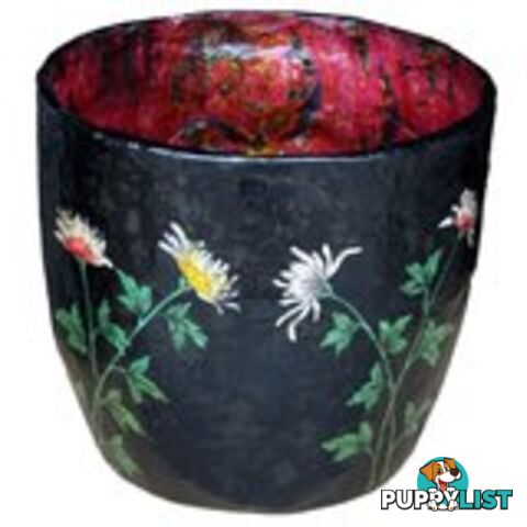 Chinese Vintage Decor Barrel with Flora Painting