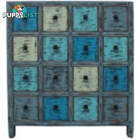 Blue Chinese Herb Medicine Cabinet