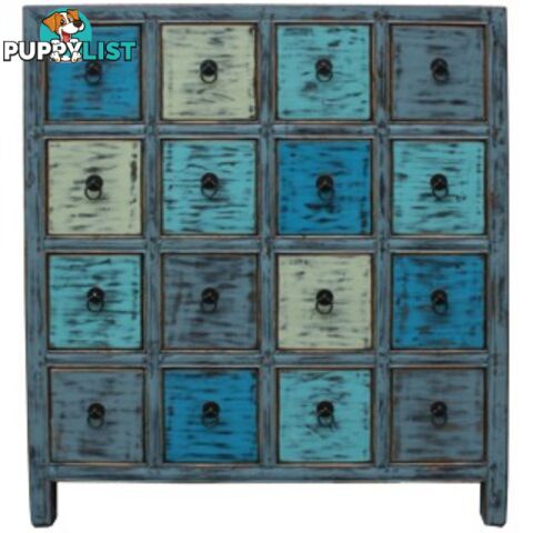 Blue Chinese Herb Medicine Cabinet