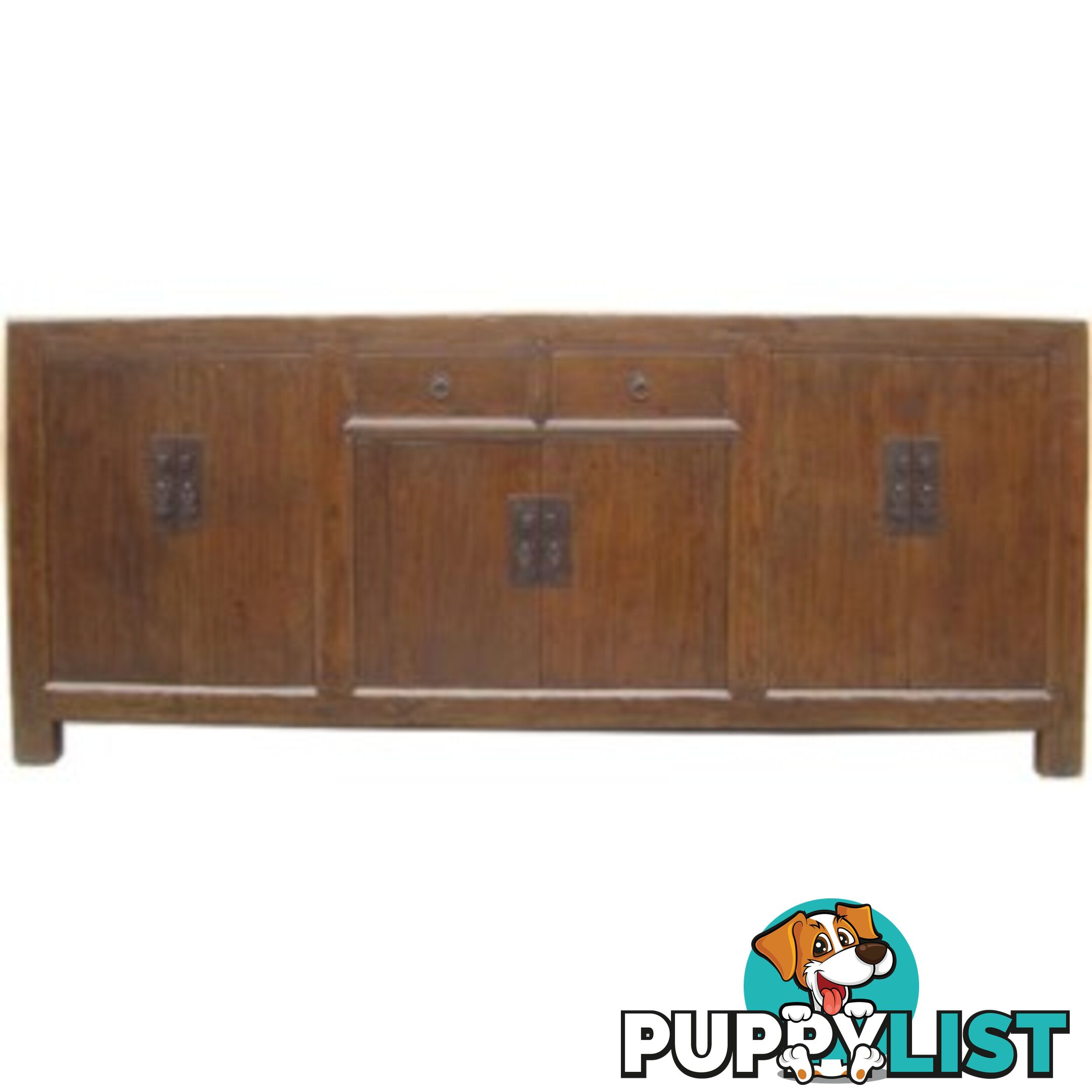 Large Natural Wood Chinese Buffet Sideboard