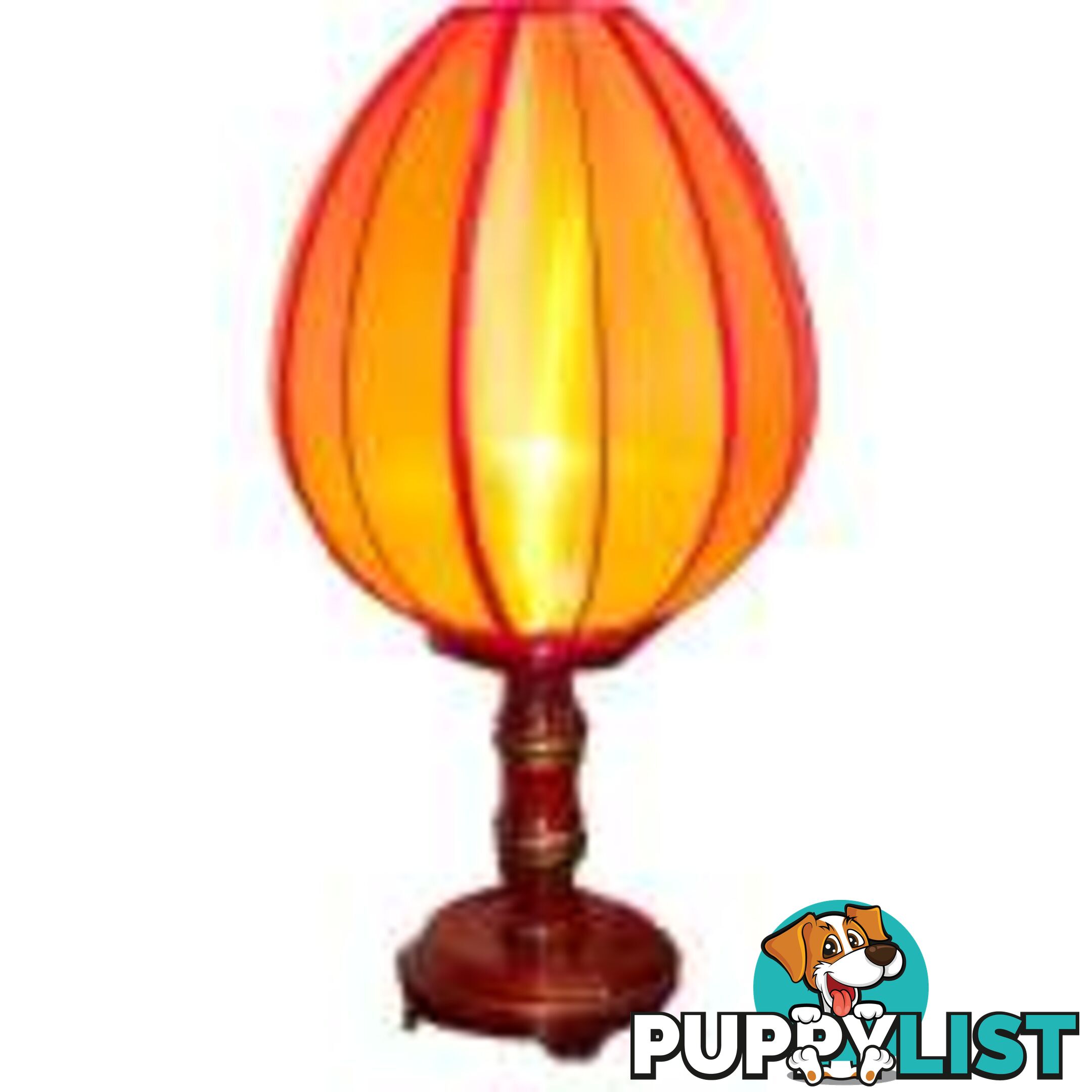 Red Bamboo Style Lamp with Lampshade